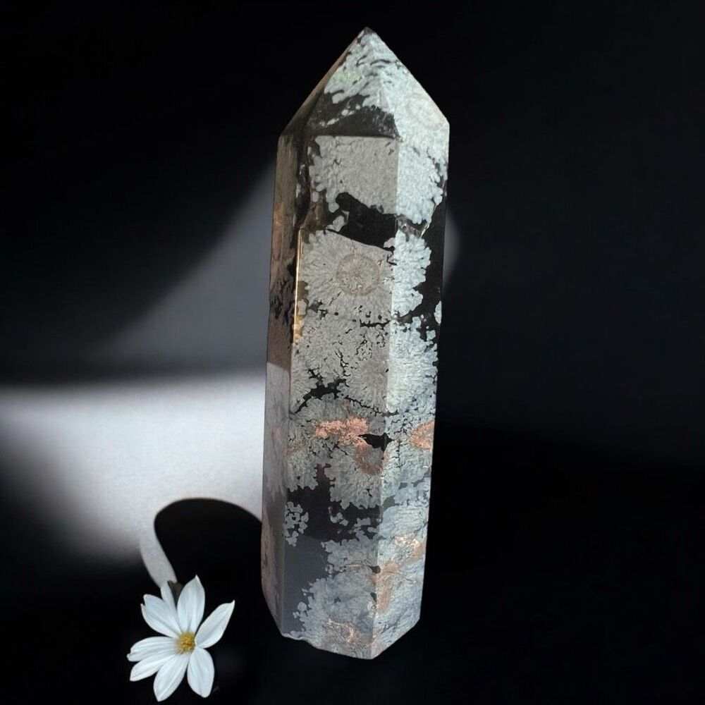 Snowflake Obsidian Crystal Tower